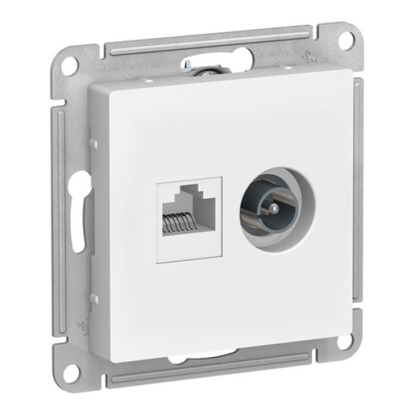 ALASDESIGN РОЗЕТКА двойная ТВ + компьютерная RJ45, кат. 5Е, БЕЛЫЙ