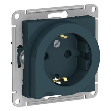 ATLASDESIGN РОЗЕТКА с заземлением со шторками с выталк., 16А, механизм, ИЗУМРУД