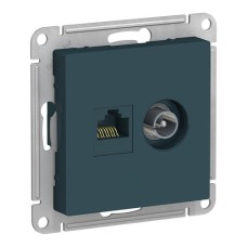 ATLASDESIGN РОЗЕТКА двойная комп+ТВ, RJ45+TV, кат.5E, механизм, ИЗУМРУД