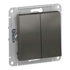 ATLASDESIGN 2-клавишный ПЕРЕКЛЮЧАТЕЛЬ, сх.6, 10АХ, механизм, СТАЛЬ