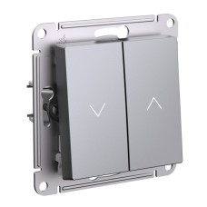 ATLASDESIGN 2-клавишный ВЫКЛЮЧАТЕЛЬ ЖАЛЮЗИ, 10А, мех., СТАЛЬ