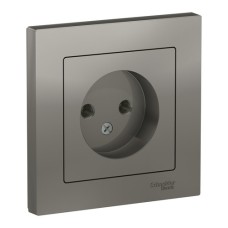 ATLASDESIGN РОЗЕТКА без заземления, 16А, в сборе, СТАЛЬ