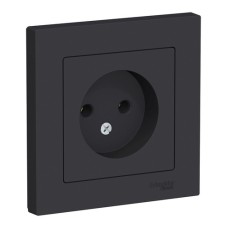 ATLASDESIGN РОЗЕТКА без заземления, 16А, в сборе, КАРБОН