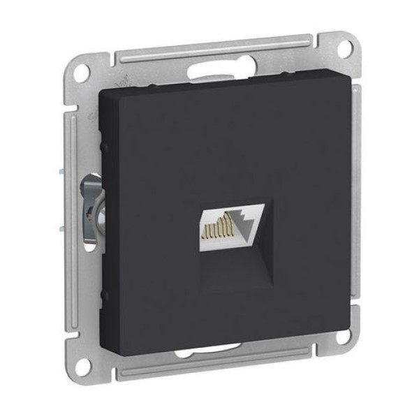 ATLASDESIGN РОЗЕТКА компьютерная RJ45, кат. 6A, механизм, КАРБОН