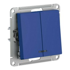 ATLASDESIGN 2-клавишный ВЫКЛЮЧАТЕЛЬ с подсветкой, сх.5а, 10АХ, механизм, АКВАМАРИН