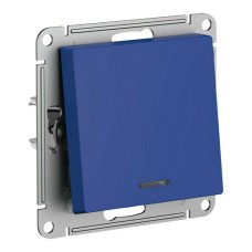 ATLASDESIGN 1-кл ПЕРЕКЛЮЧАТЕЛЬ с подсветкой, сх.6а, 10АХ, механизам, АКВАМАРИН
