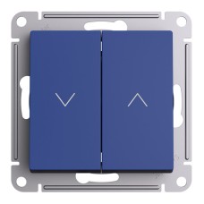 ATLASDESIGN 2-клавишный ВЫКЛЮЧАТЕЛЬ ЖАЛЮЗИ, 10А, мех., АКВАМАРИН