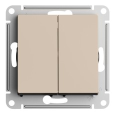 ATLASDESIGN 2-клавишный ВЫКЛЮЧАТЕЛЬ с самовозвратом, сх.2, 10А, механизм, ПЕСОЧНЫЙ