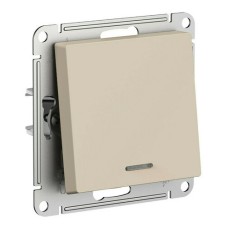 ATLASDESIGN 1-кл ПЕРЕКЛЮЧАТЕЛЬ с подсветкой, сх.6а, 10АХ, механизам, ПЕСОЧНЫЙ