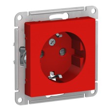 ATLASDESIGN РОЗЕТКА с заземлением со шторками, 16А, механизм, КРАСНЫЙ