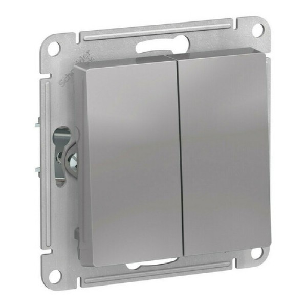 ATLASDESIGN AQUA 2-клавишный ВЫКЛЮЧАТЕЛЬ, IP44, сх.5, 10АХ, механизм, АЛЮМИНИЙ