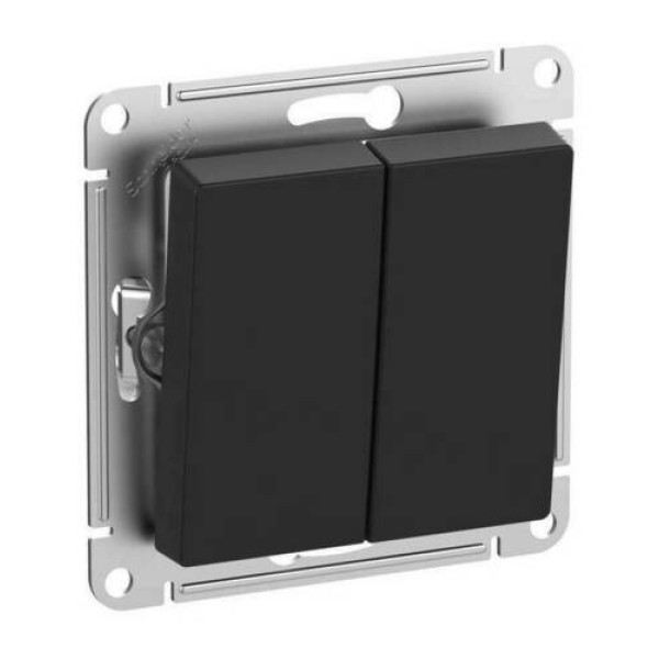 ATLASDESIGN AQUA 2-клавишный ВЫКЛЮЧАТЕЛЬ, IP44, сх.5, 10АХ, механизм, КАРБОН