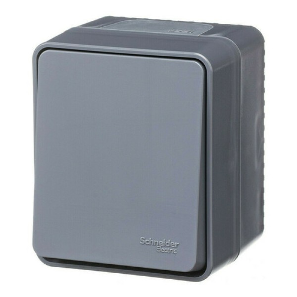 ATLASDESIGN PROFI IP54 О/У 1-клавишный кнопочный ВЫКЛЮЧАТЕЛЬ 10 АХ, АНТРАЦИТ
