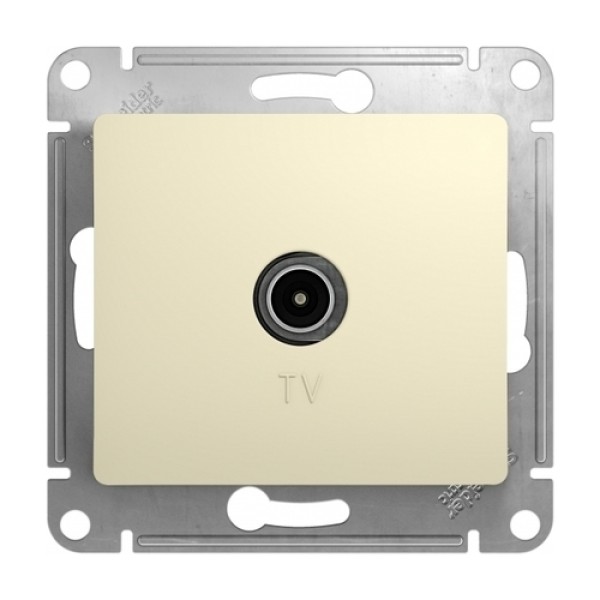 GLOSSA TV РОЗЕТКА проходная 4DB, механизм, БЕЖЕВЫЙ