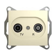 GLOSSA TV-R РОЗЕТКА проходная 4DB, механизм, БЕЖЕВЫЙ