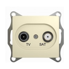 GLOSSA TV-SAT РОЗЕТКА проходная 4DB, механизм, БЕЖЕВЫЙ