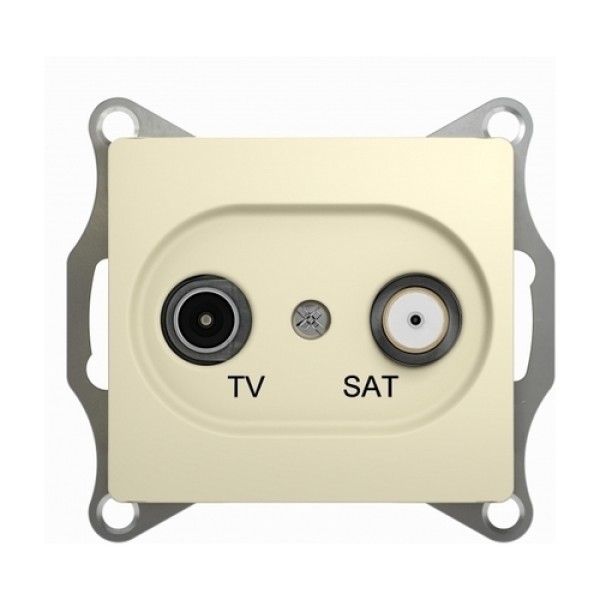 GLOSSA TV-SAT РОЗЕТКА проходная 4DB, механизм, БЕЖЕВЫЙ