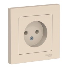ATLASDESIGN РОЗЕТКА без заземления, 16А, в сборе, БЕЖЕВЫЙ