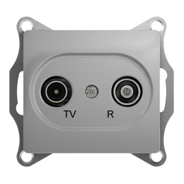GLOSSA TV-R РОЗЕТКА оконечная 1DB, механизм, АЛЮМИНИЙ
