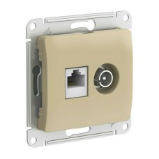 GLOSSA РОЗЕТКА двойная ТВ + компьютерная RJ45, кат. 5Е, механизм, ТИТАН