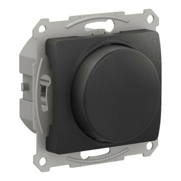 GLOSSA СВЕТОРЕГУЛЯТОР (диммер) повор-нажим, LED, RC, 400Вт, мех., АНТРАЦИТ
