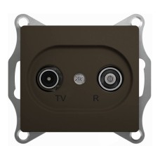 GLOSSA TV-R РОЗЕТКА проходная 4DB, механизм, ШОКОЛАД