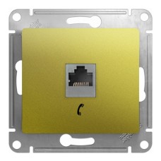 GLOSSA РОЗЕТКА телефонная RJ11, механизм, ФИСТАШКОВЫЙ