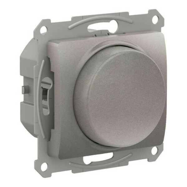 GLOSSA СВЕТОРЕГУЛЯТОР (диммер) повор-нажим, LED, RC, 400Вт, мех., ПЛАТИНА