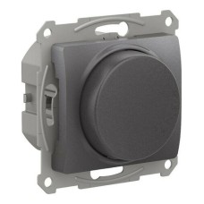 GLOSSA СВЕТОРЕГУЛЯТОР (диммер) повор-нажим, LED, RC, 400Вт, мех., ГРАФИТ