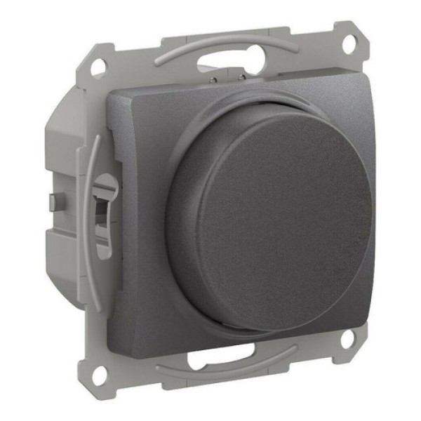 GLOSSA СВЕТОРЕГУЛЯТОР (диммер) повор-нажим, LED, RC, 400Вт, мех., ГРАФИТ
