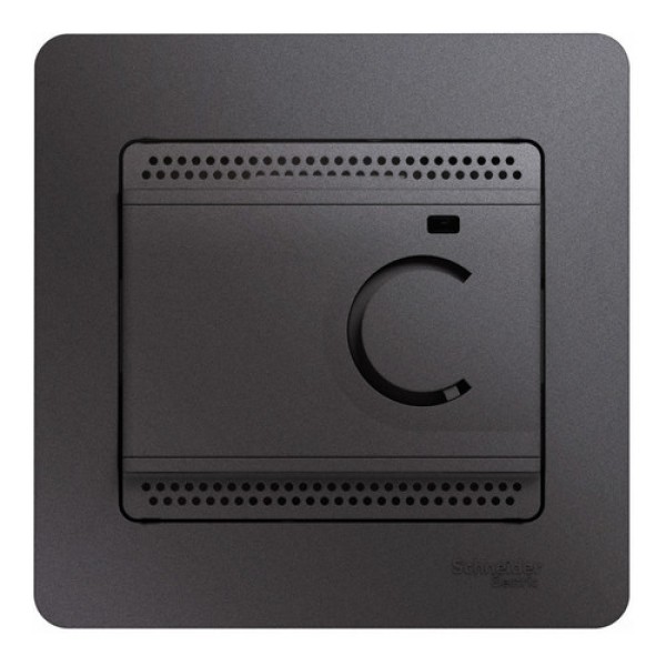 Термостат теплого пола с датчиком,от+5до+50°C,10A, ГРАФИТ Schneider Electric GLOSSA