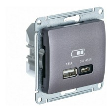 GLOSSA USB РОЗЕТКА A + тип-C 45W высокоскор.заряд. QC, PD, механизм, СИРЕН.ТУМАН