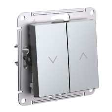 ATLASDESIGN 2-клавишный ВЫКЛЮЧАТЕЛЬ ЖАЛЮЗИ, 10А, мех., АЛЮМИНИЙ