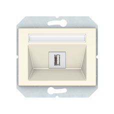 USB розетка без рамки, слоновая кость