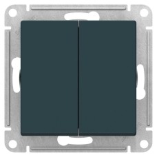 ATLASDESIGN  двухклавишный перекрестный переключатель, цвет изумруд