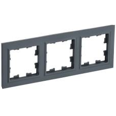 BRITE Рамка 3-местная РУ-3-БрГ графит IEK