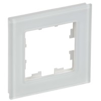 BRITE Рамка 1-местная РУ-1-2-Бр стекло белый матовый IEK