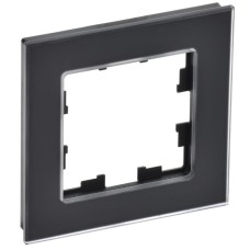 BRITE Рамка 1-местная РУ-1-2-Бр стекло черный матовый IEK