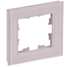BRITE Рамка 1-местная РУ-1-2-Бр стекло розовый матовый IEK