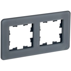 BRITE Рамка 2-местная РУ-2-2-Бр стекло графит RE IEK