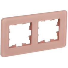 BRITE Рамка 2-местная РУ-2-2-Бр стекло дымчатый RE IEK