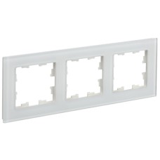 BRITE Рамка 3-местная РУ-3-2-Бр стекло белый матовый IEK