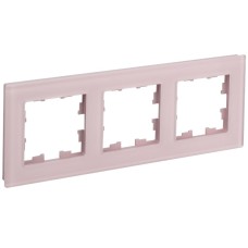 BRITE Рамка 3-местная РУ-3-2-Бр стекло розовый матовый IEK