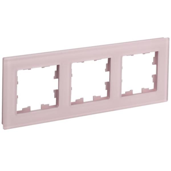 BRITE Рамка 3-местная РУ-3-2-Бр стекло розовый матовый IEK