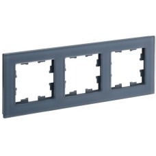BRITE Рамка 3-местная РУ-3-2-Бр стекло маренго матовый IEK