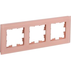 BRITE Рамка 3-местная РУ-3-2-БрП стекло персиковый матовый IEK