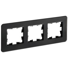 BRITE Рамка 3-местная РУ-3-2-Бр стекло черный RE IEK