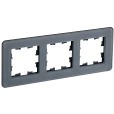BRITE Рамка 3-местная РУ-3-2-Бр стекло графит RE IEK