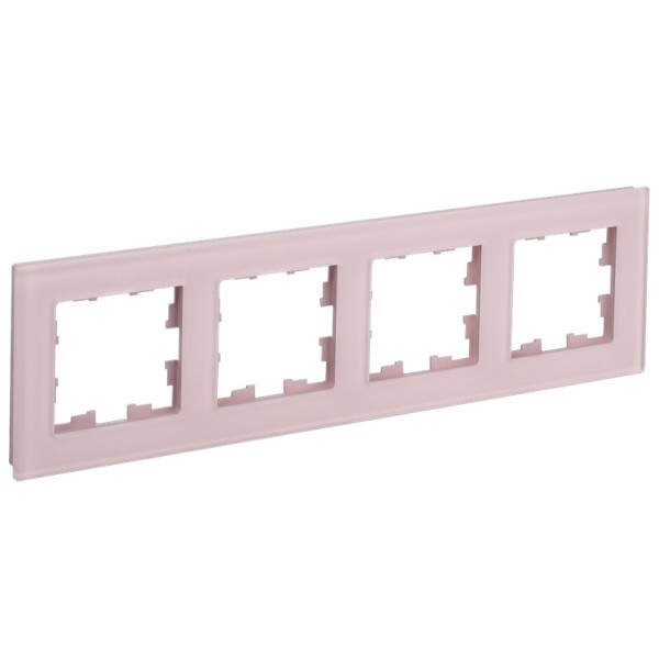BRITE Рамка 4-местная РУ-4-2-Бр стекло розовый матовый IEK