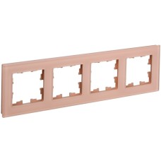 BRITE Рамка 4-местная РУ-4-2-БрП стекло персиковый матовый IEK